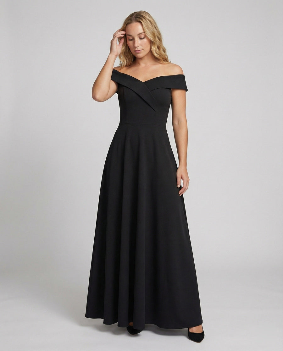 Heidi-Mode | Elegantes Off-Shoulder Langes Catwalk Abendkleid