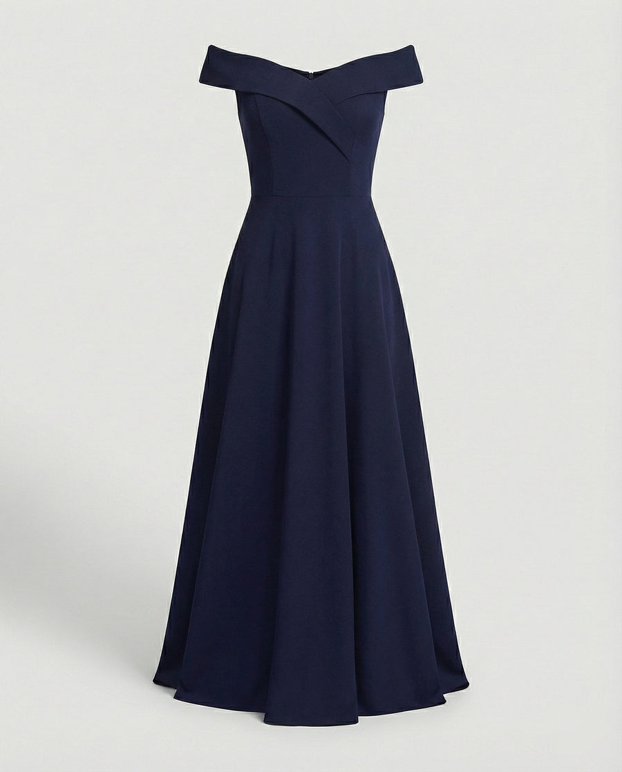 Heidi-Mode | Elegantes Off-Shoulder Langes Catwalk Abendkleid