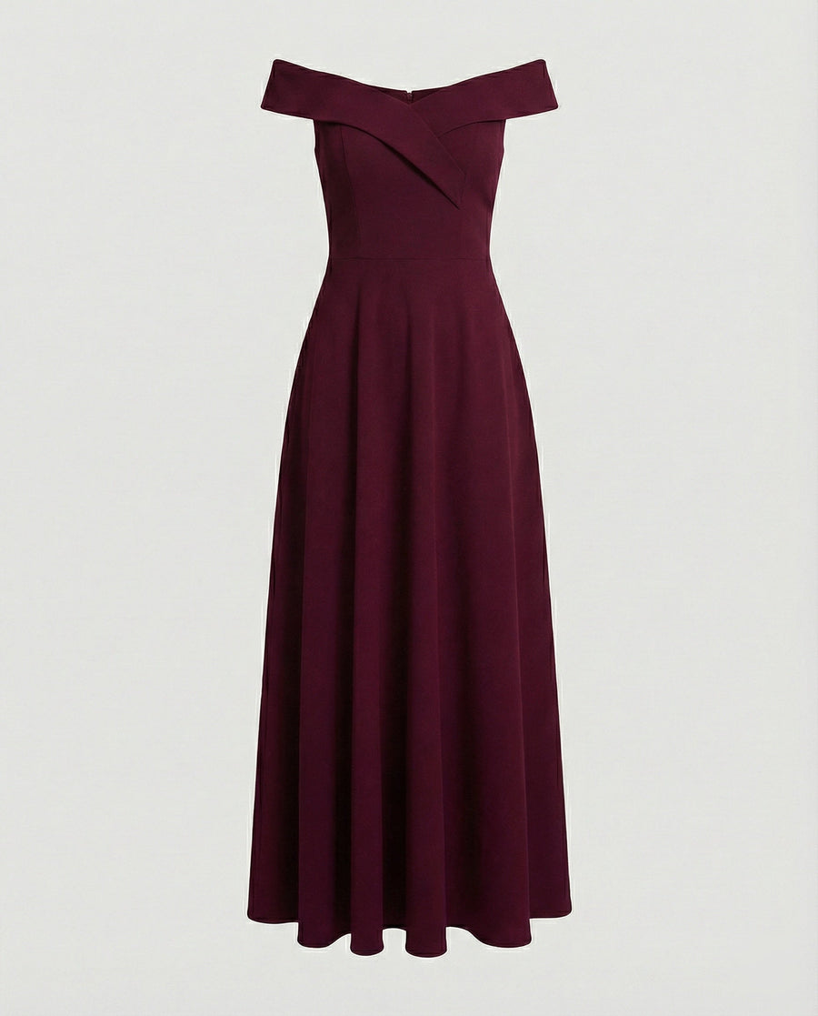 Heidi-Mode | Elegantes Off-Shoulder Langes Catwalk Abendkleid