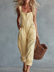 Tuta denim giallo chiaro | Tuta casual per donna