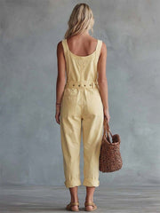 Tuta denim giallo chiaro | Tuta casual per donna