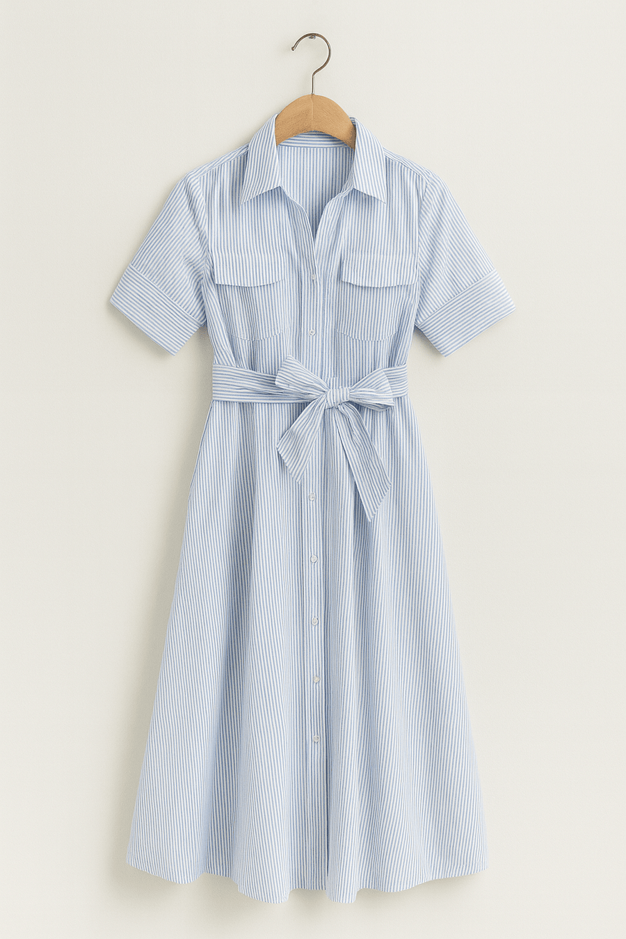 Hemdblusenkleid Damen | Taillengürtel & Figurbetonte Linie