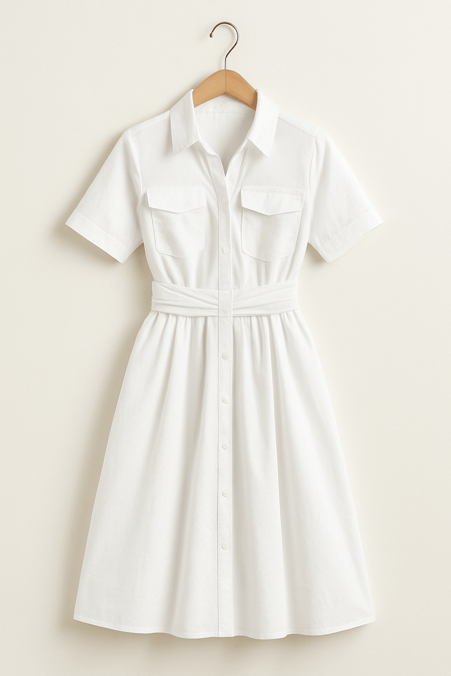 Hemdblusenkleid Damen | Taillengürtel & Figurbetonte Linie