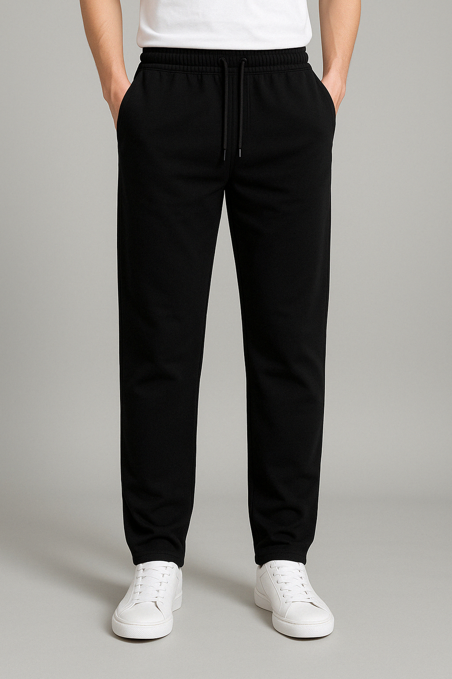 Pantaloni da jogging da uomo con vita elastica e gamba dritta
