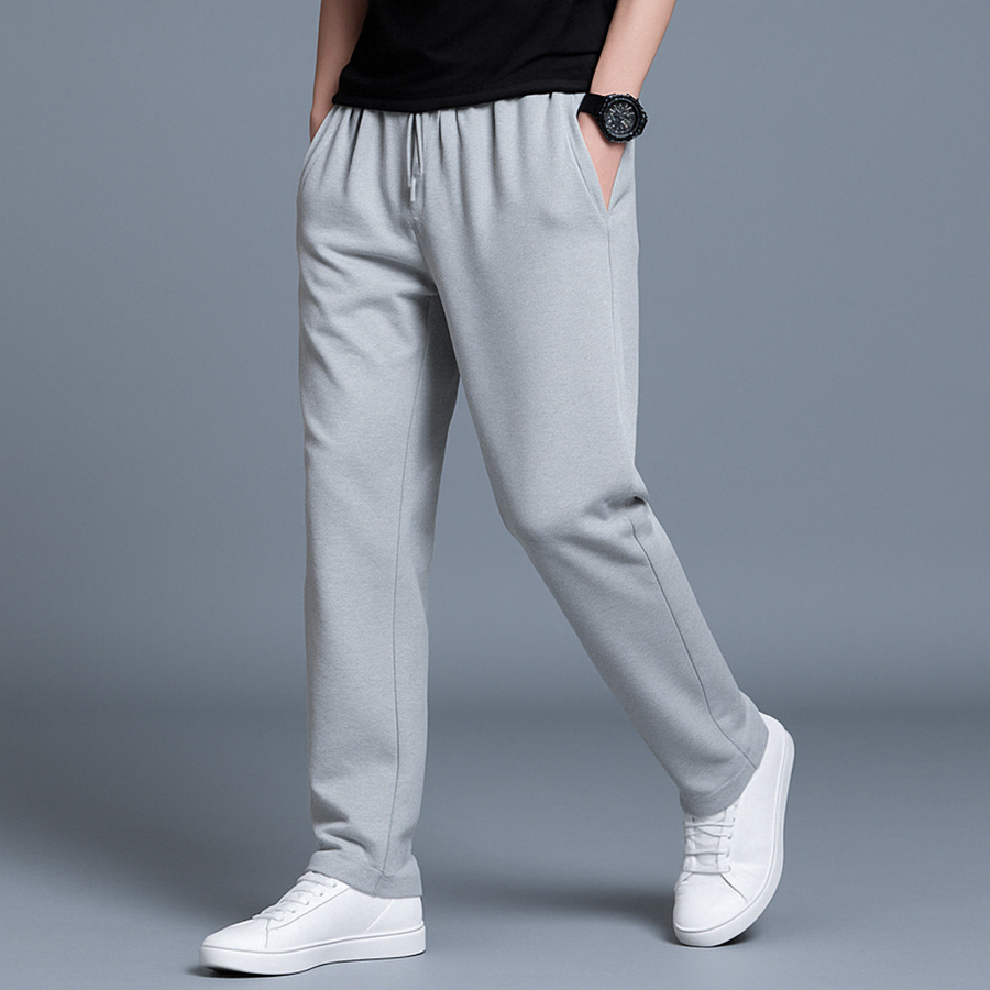 Pantaloni da jogging da uomo con vita elastica e gamba dritta