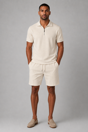 Set combinato da uomo | Polo con cerniera e pantaloncini