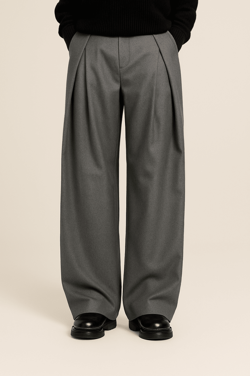 Herren Weite Stoffhose im Pantalon Stil