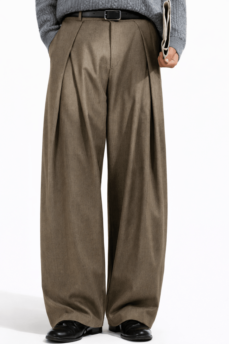 Herren Weite Stoffhose im Pantalon Stil