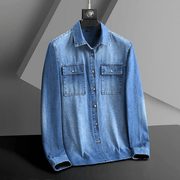 Herren Denim Hemd Baumwolle Casual Stil