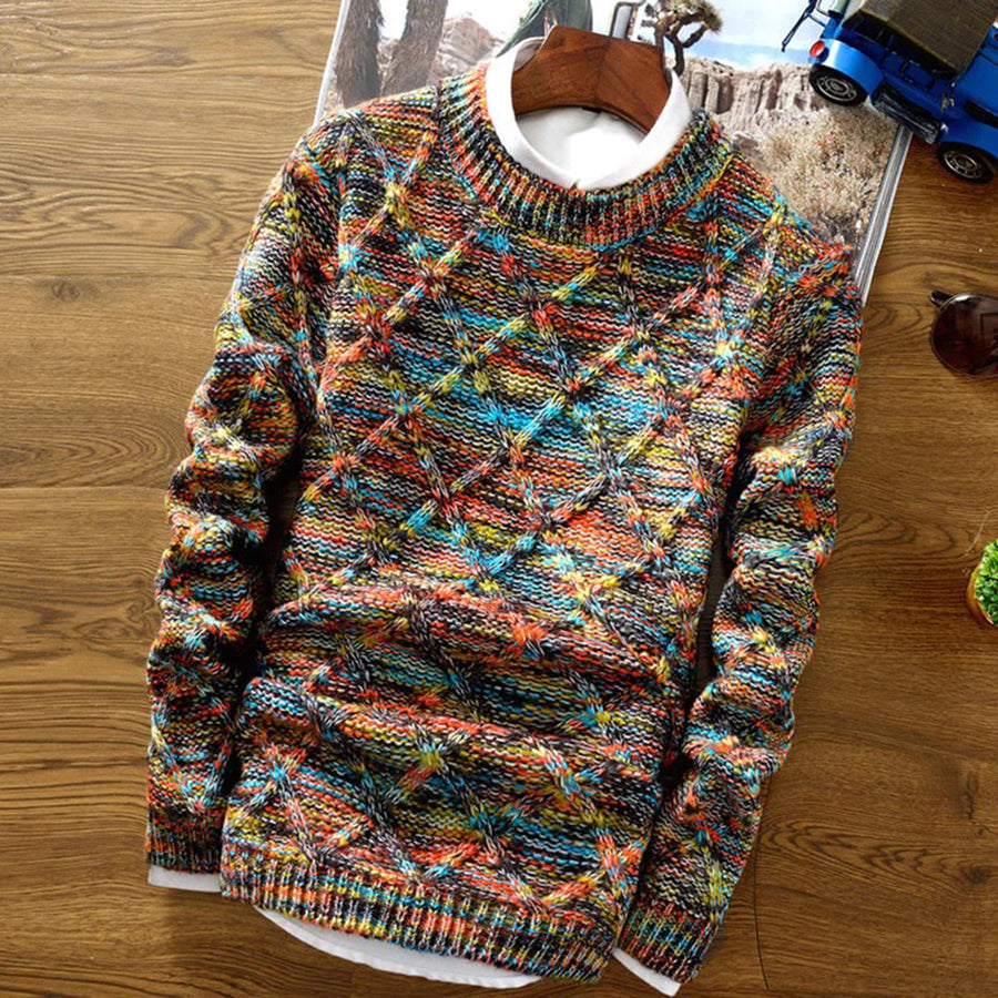 Herren Grobstrickpullover Wolle Moderner Stil