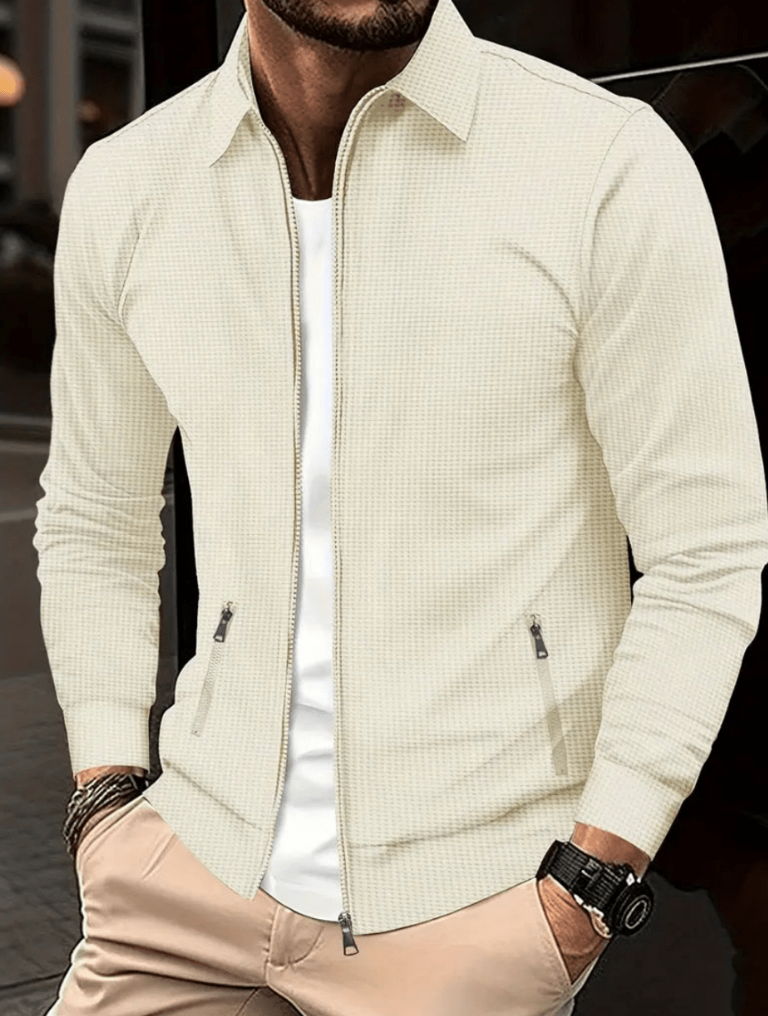 Herren Hemd Mit Reißverschluss Aus Leichtem Material, Modern Und Klassisch