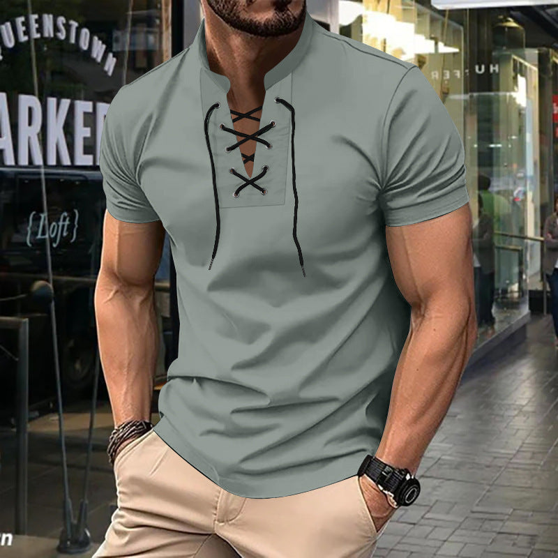 Henley Shirt Herren | Schnürausschnitt & Slim-Fit für Streetwear-Look