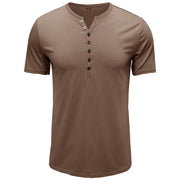 Henley Shirt Herren | Klassisches Kurzarm-Shirt mit Knopfleiste