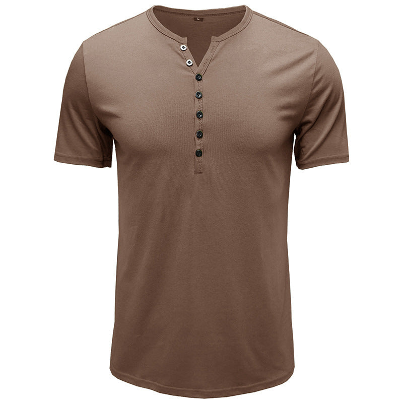 Henley Shirt Herren | Klassisches Kurzarm-Shirt mit Knopfleiste