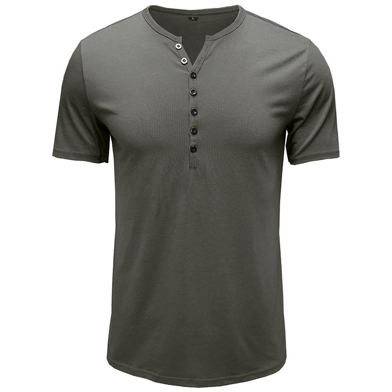 Henley Shirt Herren | Klassisches Kurzarm-Shirt mit Knopfleiste