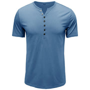 Henley Shirt Herren | Klassisches Kurzarm-Shirt mit Knopfleiste