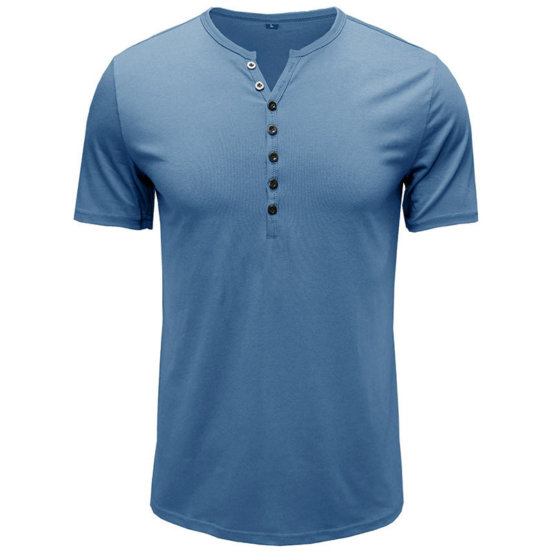 Henley Shirt Herren | Klassisches Kurzarm-Shirt mit Knopfleiste