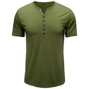 Henley Shirt Herren | Klassisches Kurzarm-Shirt mit Knopfleiste