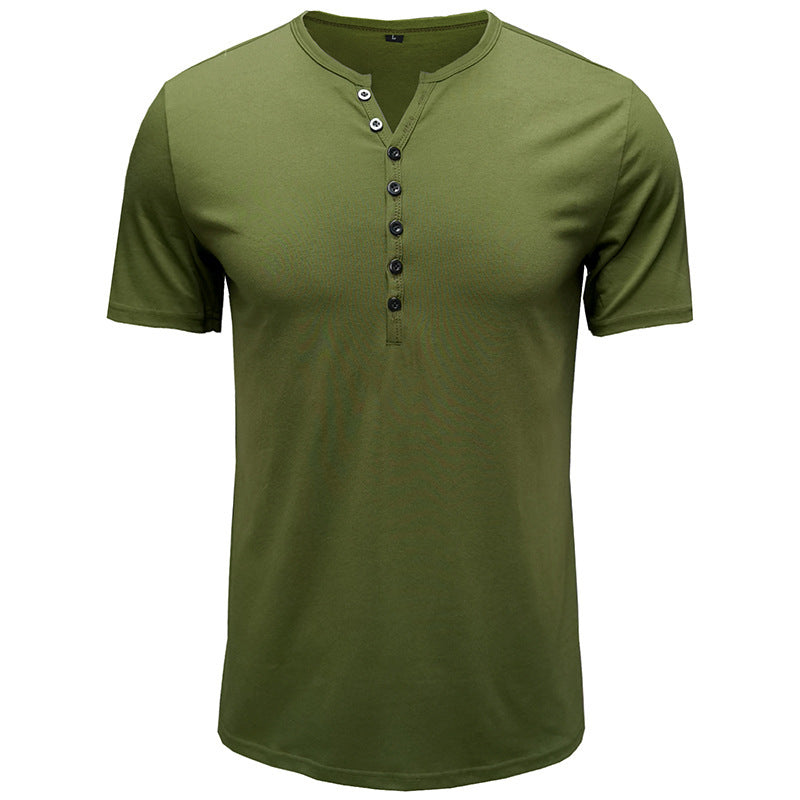 Henley Shirt Herren | Klassisches Kurzarm-Shirt mit Knopfleiste