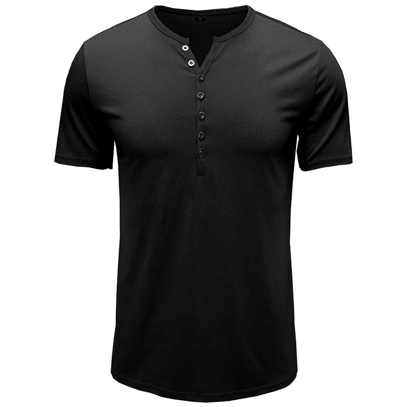 Henley Shirt Herren | Klassisches Kurzarm-Shirt mit Knopfleiste