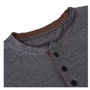 Kurzarm T Shirt Herren | Slim-Fit Henley mit Kontrast-Details