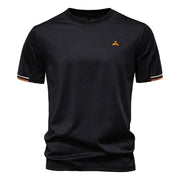 Kurzarm T Shirt Herren | Sportliches Crew-Neck mit Logo-Stickerei