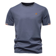 Kurzarm T Shirt Herren | Sportliches Crew-Neck mit Logo-Stickerei