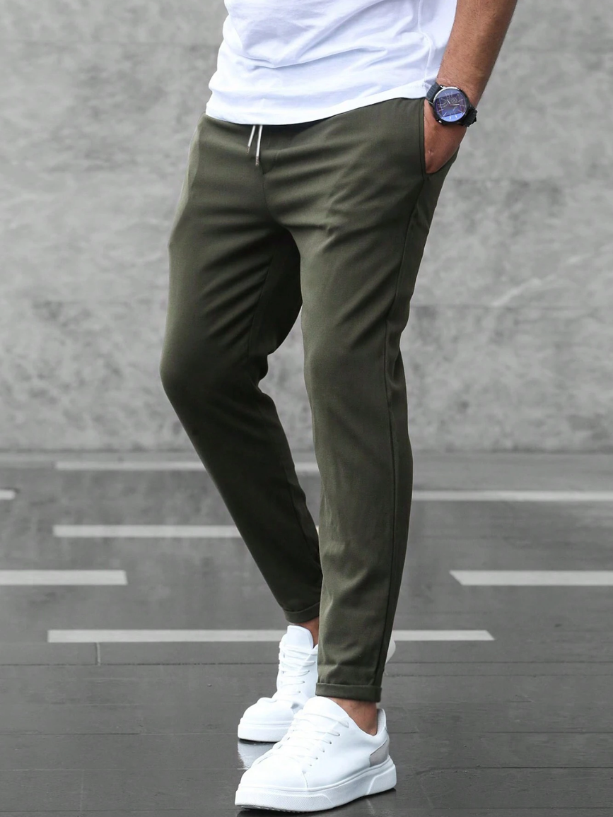 Pantaloni elasticizzati da uomo | comodi pantaloni chino slim fit, business e tempo libero