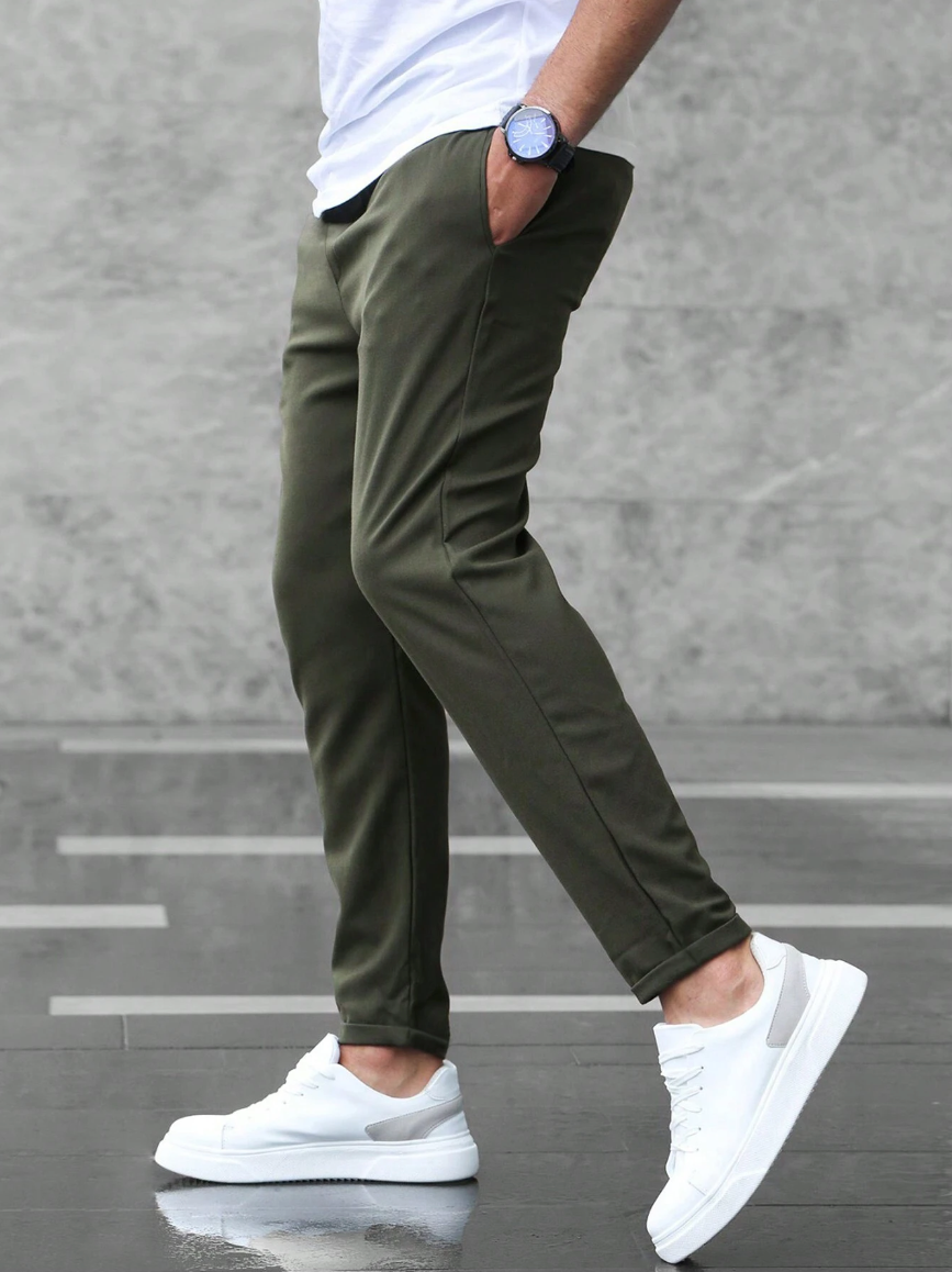Pantaloni elasticizzati da uomo | comodi pantaloni chino slim fit, business e tempo libero