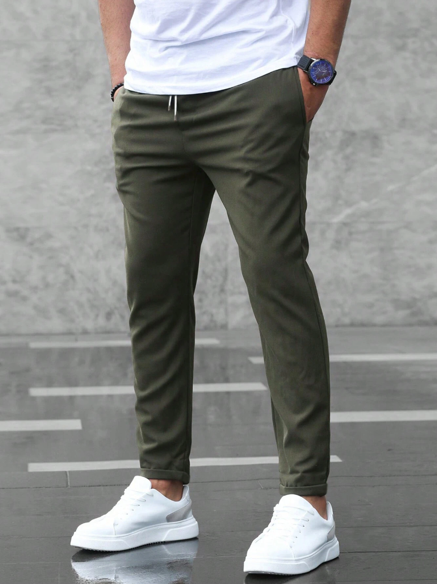 Pantaloni elasticizzati da uomo | comodi pantaloni chino slim fit, business e tempo libero
