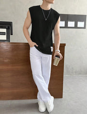 T Shirt Herren | Ärmelloses Struktur-Tanktop für Sommer & Freizeit