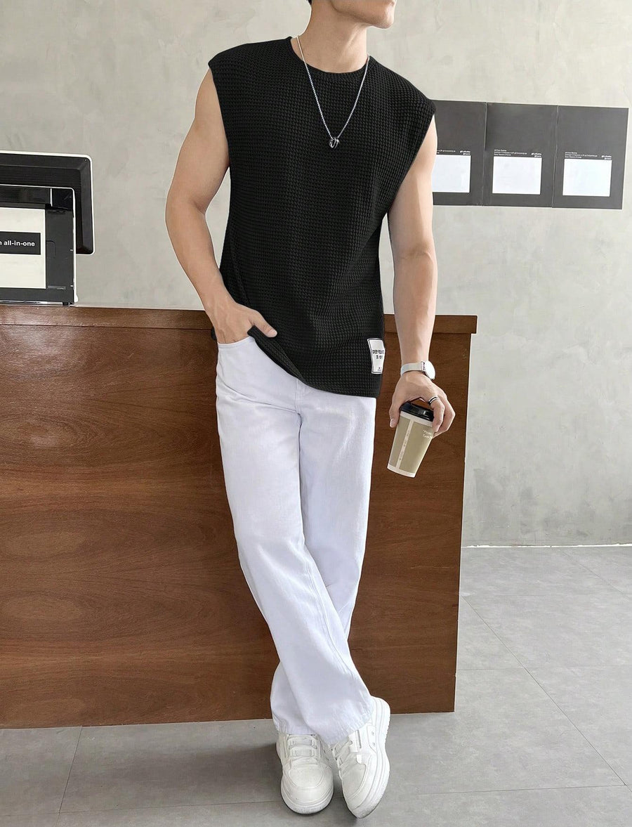 T Shirt Herren | Ärmelloses Struktur-Tanktop für Sommer & Freizeit