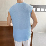 T Shirt Herren | Ärmelloses Struktur-Tanktop für Sommer & Freizeit