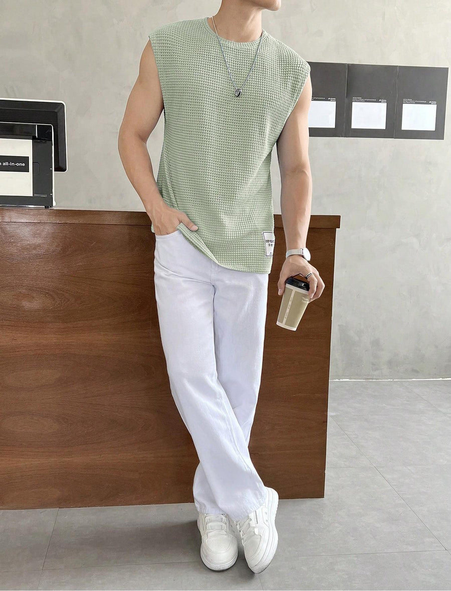 T Shirt Herren | Ärmelloses Struktur-Tanktop für Sommer & Freizeit