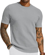 T Shirt Herren | Atmungsaktives Strick-Mesh für Sommer & Style