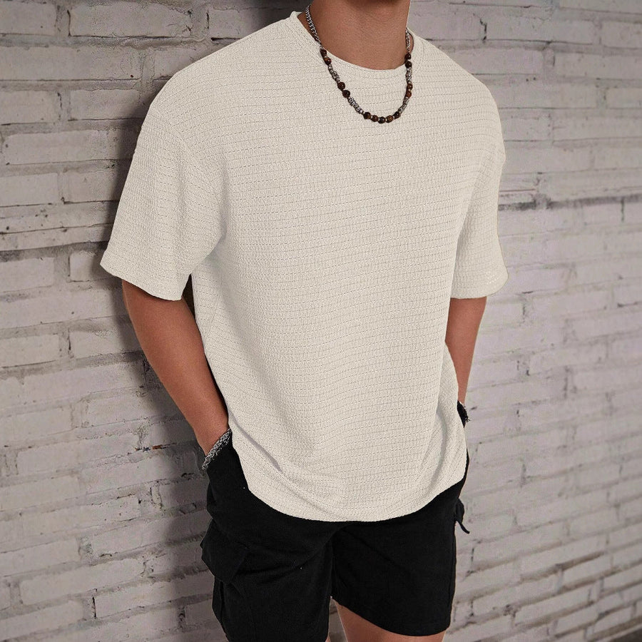 Kurzarm T Shirt Herren | Oversized Struktur-Tee im Streetwear-Stil