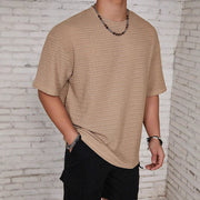 Kurzarm T Shirt Herren | Oversized Struktur-Tee im Streetwear-Stil
