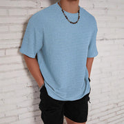 Kurzarm T Shirt Herren | Oversized Struktur-Tee im Streetwear-Stil