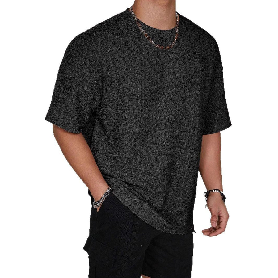 Kurzarm T Shirt Herren | Oversized Struktur-Tee im Streetwear-Stil