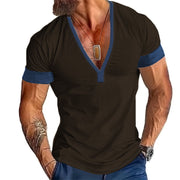 V Ausschnitt T Shirt Herren | Tiefer V-Neck mit Kontrast-Besatz