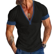 V Ausschnitt T Shirt Herren | Tiefer V-Neck mit Kontrast-Besatz