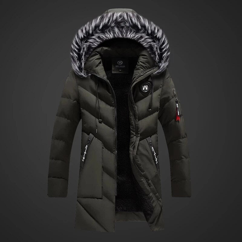 Herrenparka | Wintermantel Herren | Abnehmbare Kapuze & hoher Kragen gegen Wind