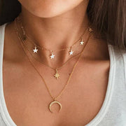 Mond Anhänger in Gold