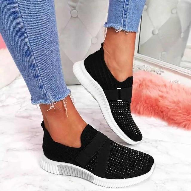 Heidi-Mode | Slip-On Damen Klett-Sneaker