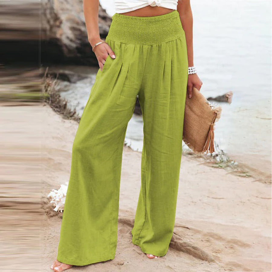 Hoch Taillierte Plisseehose für Femininen Chic
