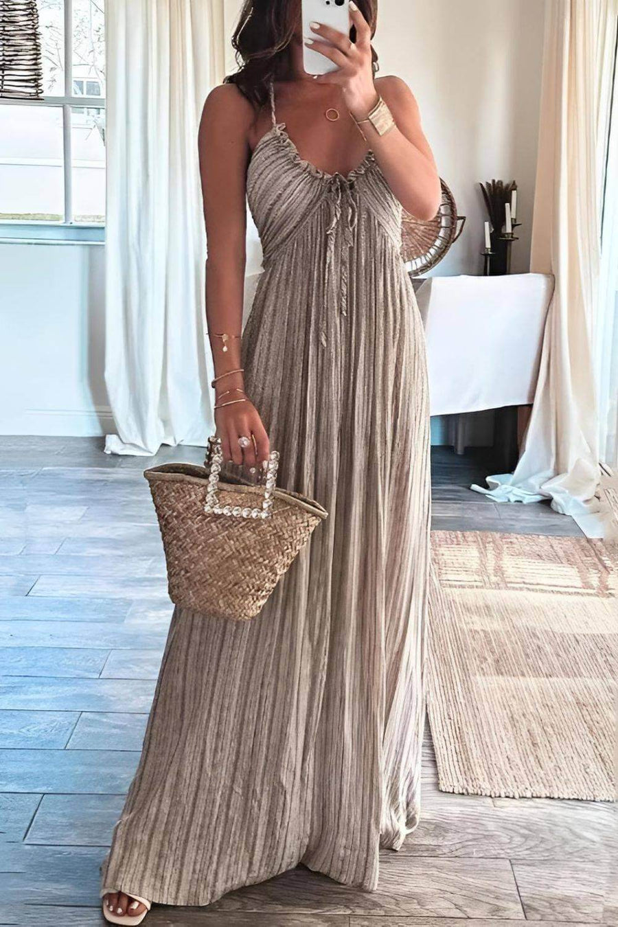 Lanie | Schickes plissiertes Maxikleid