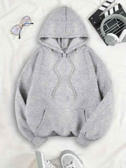 Hoodie Damen | Leopardenstern-Rückenmotiv & Cleanes Finish