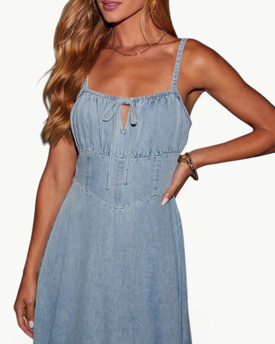 Ursa | Klassisches, Feminines Midi-Denim-Kleid