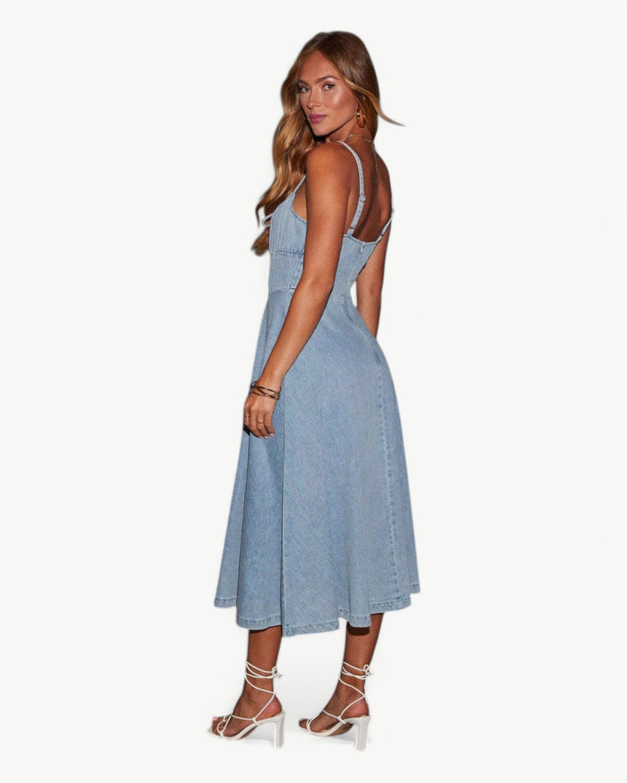 Ursa | Klassisches, Feminines Midi-Denim-Kleid