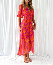 Nora | Anmutiges Flora Midi-Kleid Damen